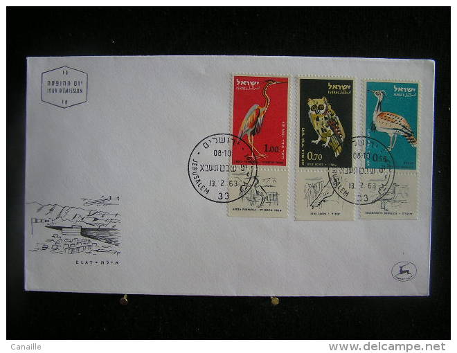 T-n°9 / Lot De 4 Enveloppes, Jerusalem De 1963  /  Israel First Day Cover  Jerusalem    -    Lot D´envloppes Oblitérées - Collections, Lots & Séries