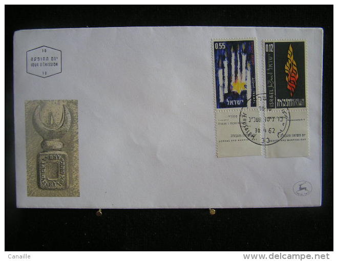 T-n°12 / Lot De 4 Enveloppes, Jerusalem De 1962  /  Israel First Day Cover  Jerusalem    -    Lot D´envloppes Oblitérées - Collections, Lots & Séries