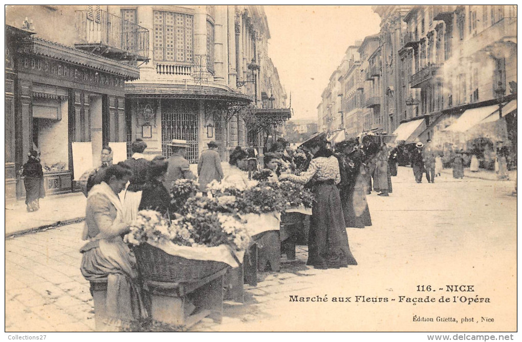 06-NICE - MARCHE AUX FLEURS - FACADE DE L'OPERA - Markets, Festivals
