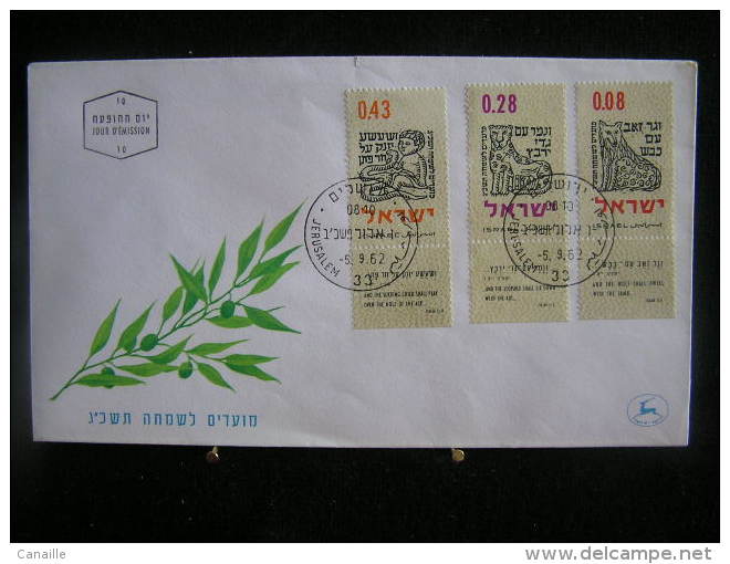 T-n°14 / Lot De 4 Enveloppes, Jerusalem De 1962  /  Israel First Day Cover  Jerusalem    -    Lot D´envloppes Oblitérées - Collections, Lots & Series