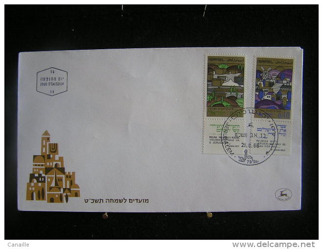 T-n°15 / Lot de 8 enveloppes, Jerusalem de 1968  /  Israel First Day Cover  Jerusalem    -    Lot d´envloppes oblitérées