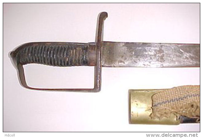 FRANCE Post REVOLUTION - 1er EMPIRE - SABRE Type BRIQUET Brut De Découverte, Avec Son Fourreau Cuir - Knives/Swords