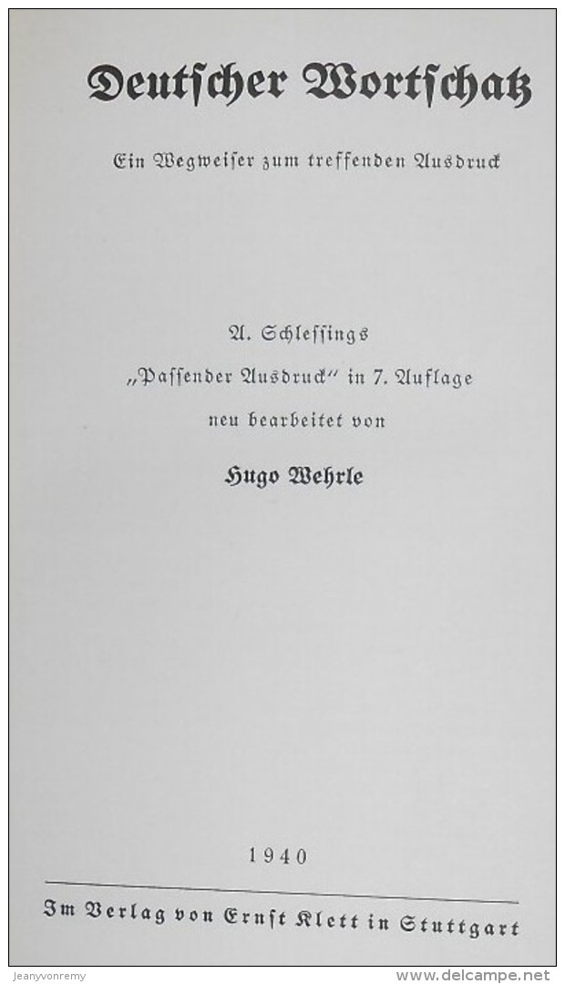 Deutscher Wortschatz. - Livres Anciens