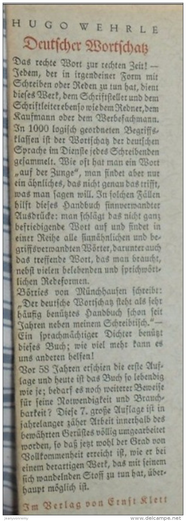 Deutscher Wortschatz. - Alte Bücher