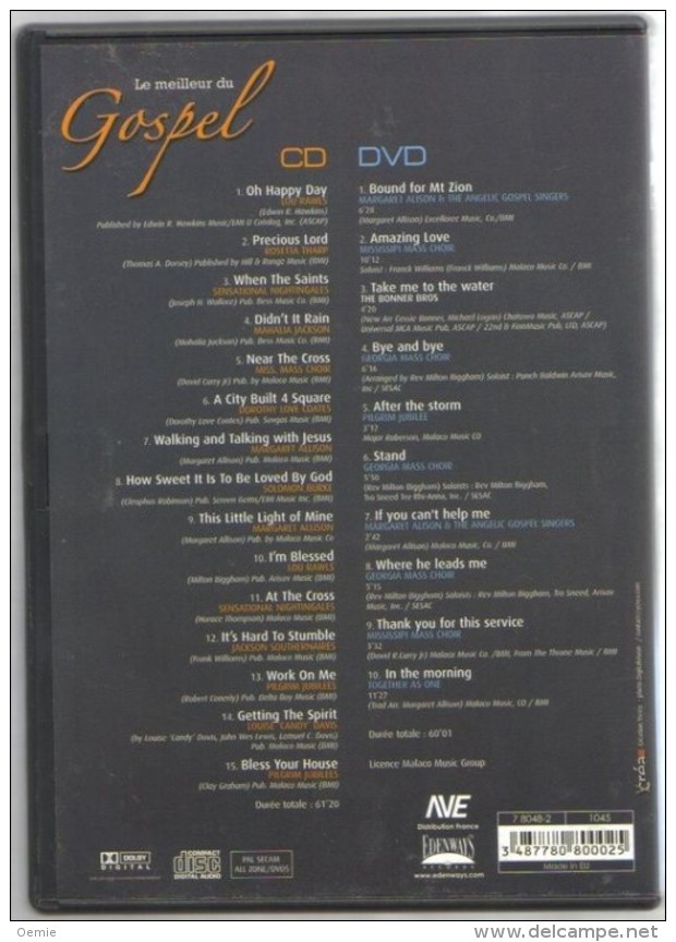 LE MEILLEUR DU GOSPEL   1CD + 1 DVD - Konzerte & Musik