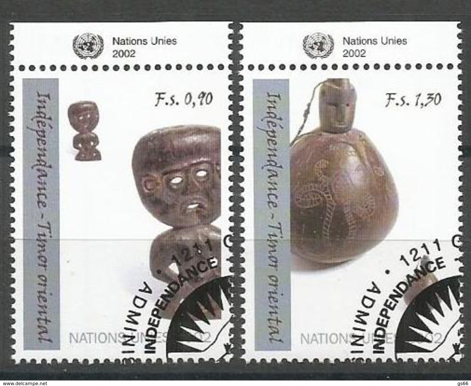 UNO-Genf, 2002, 438/39, Unabhängigkeit Osttimors. Used First Day, Zierfeld - Oblitérés
