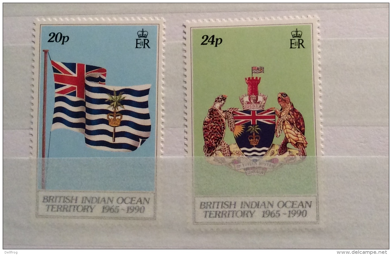 British Indian Ocean Territory  1990  25th BIOT Set And Sheet MNH - Britisches Territorium Im Indischen Ozean