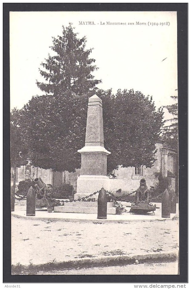 MATHA - Le Monument Aux Morts ( 1914 - 1918 ) - Matha