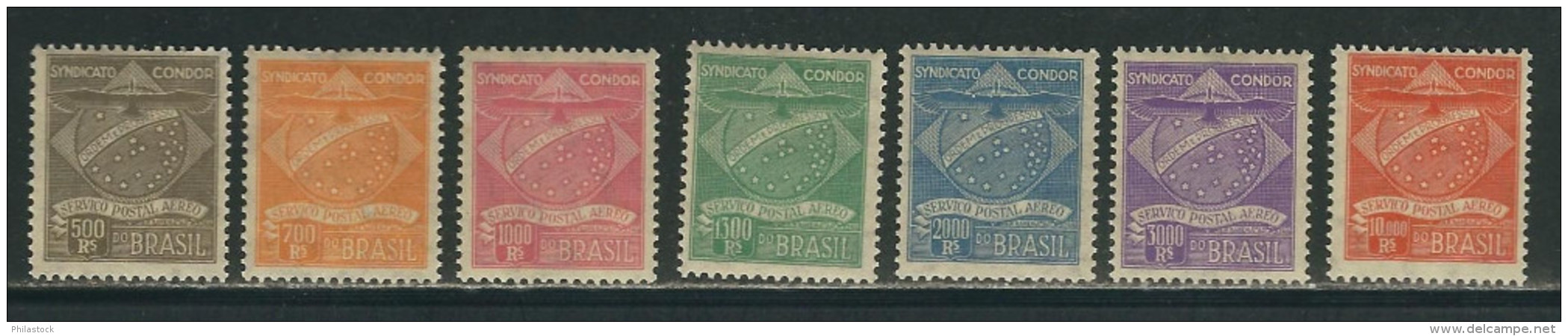 BRESIL PA Cie Condor N° 1 à 7 * - Airmail (Private Companies)