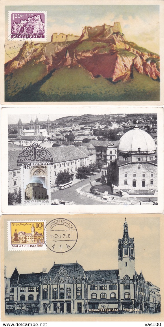 LOT 9X, THE WOODEN CHURCH, CM, MAXICARD, CARTES MAXIMUM, HUNGARY, ROMANIA,SEE SCAN . - Abbeys & Monasteries