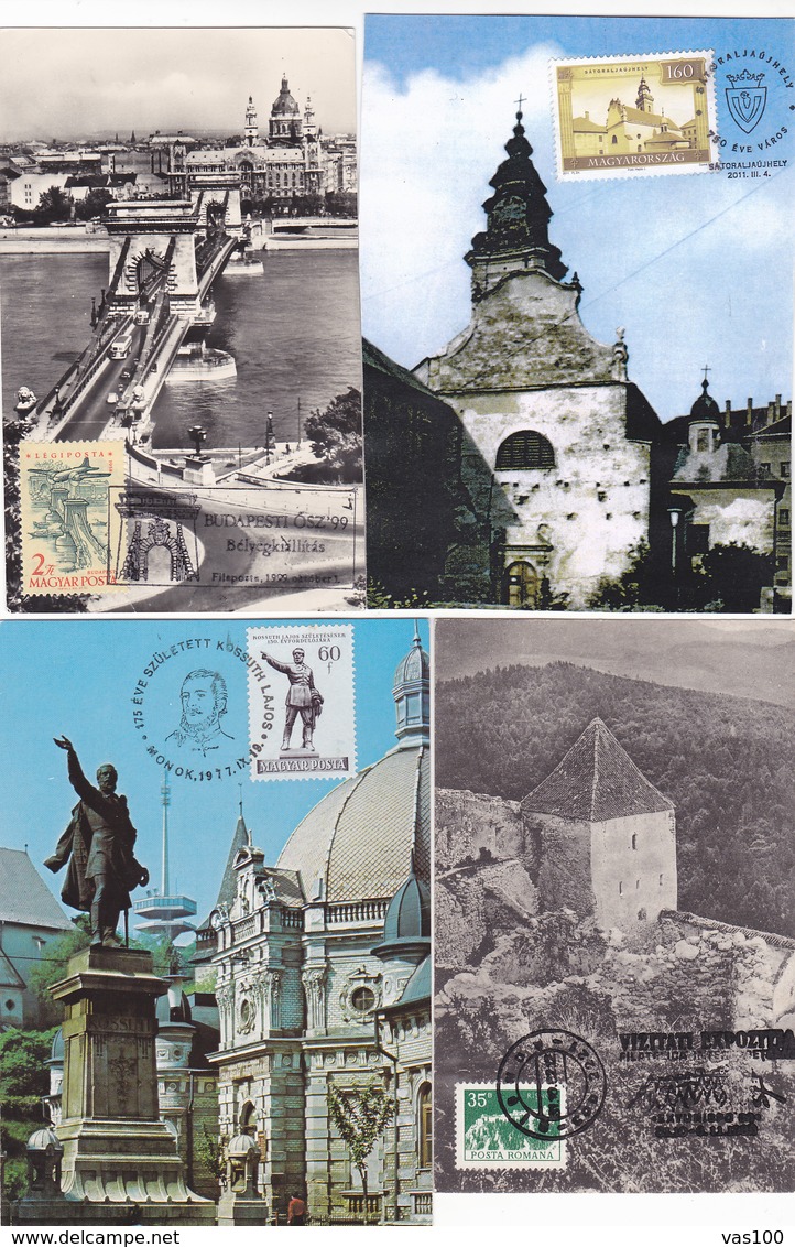 LOT 9X, THE WOODEN CHURCH, CM, MAXICARD, CARTES MAXIMUM, HUNGARY, ROMANIA,SEE SCAN . - Abbeys & Monasteries