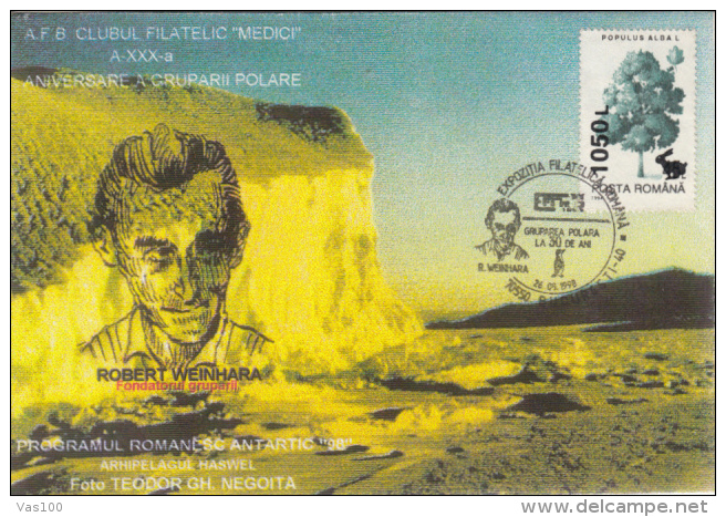 ANTARCTIC EXPEDITION, TH. NEGOITA, R. WEINHARA, SPECIAL COVER, 1998, ROMANIA - Antarctische Expedities