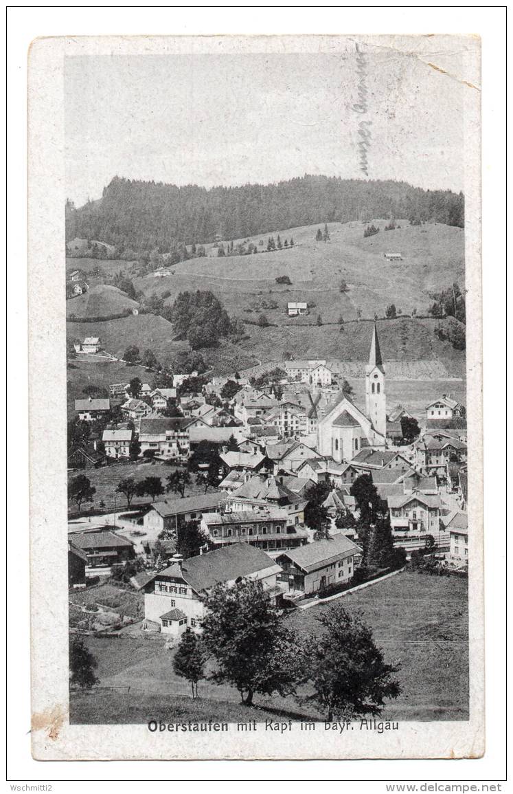Ak Oberstaufen Mit Kapf 1919 Nach STUTTGART - Oberstaufen