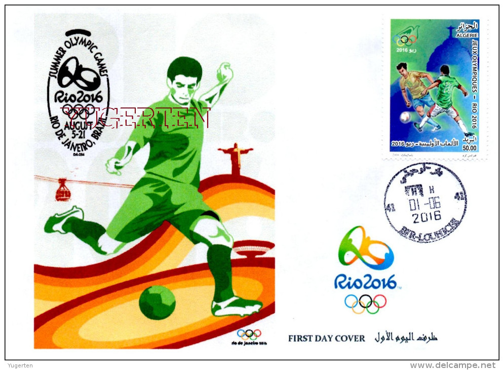 ALGERIE ALGERIA 2016 - FDC Olympic Games Rio 2016 Olympische Spiele Olímpicos Olympics Football Soccer Calcio - Sonstige & Ohne Zuordnung