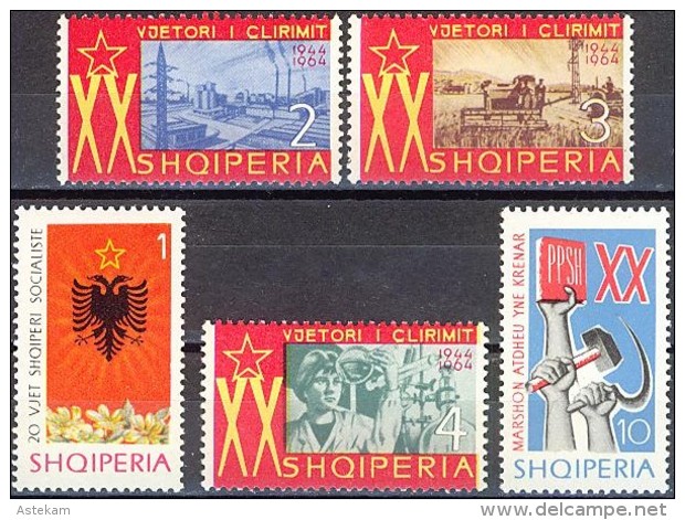 ALBANIA 1964, 20 Years Of SOCIALIST REVOLUTION In ALBANIA, COMPLETE, MNH SET, GOOD QUALITY, *** - Albania