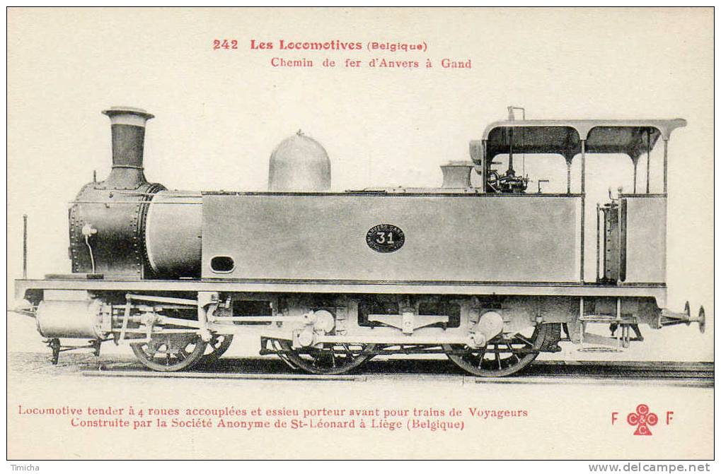 (T 12)   242 - Les Locomotives  (Belgique)  -  Chemins De Fer D´ Anvers à Gand - Trains