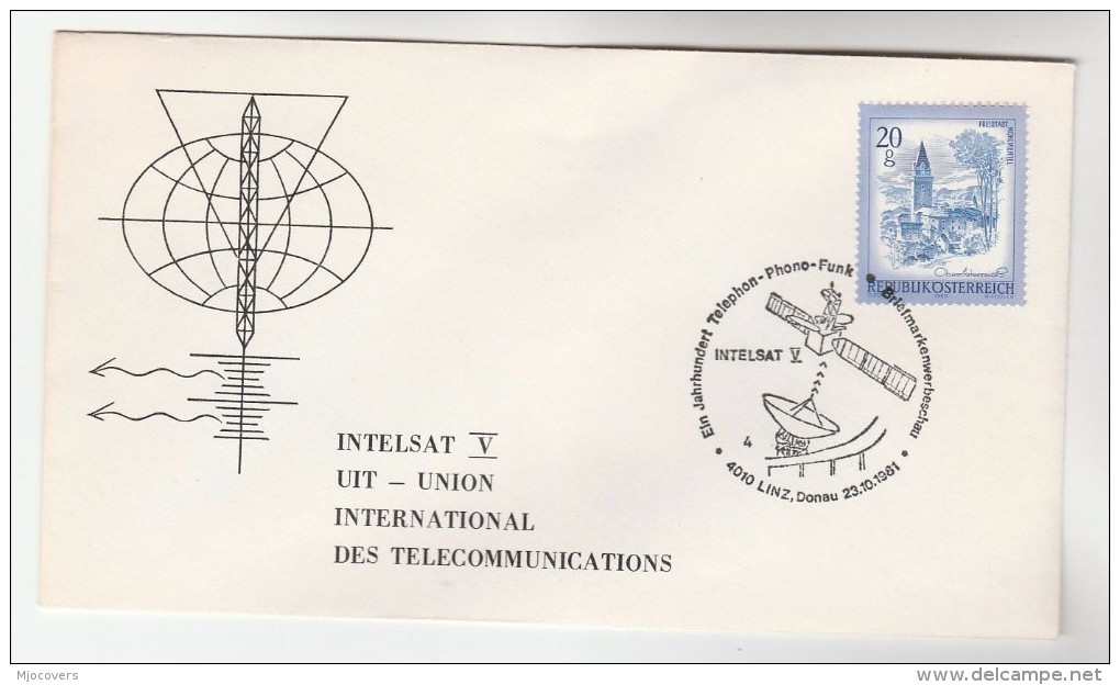 1981 AUSTRIA INTELSAT V SPACE EVENT COVER Telecom  Stamps - Europe