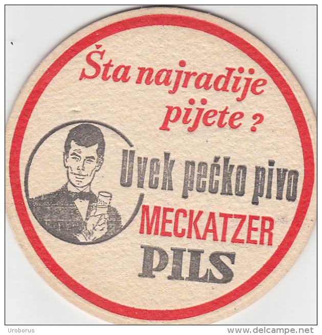 BEER MATS - Meckatzer Pils - Pivara Pec - Yugoslavia - (2 Scans) - Beer Mats