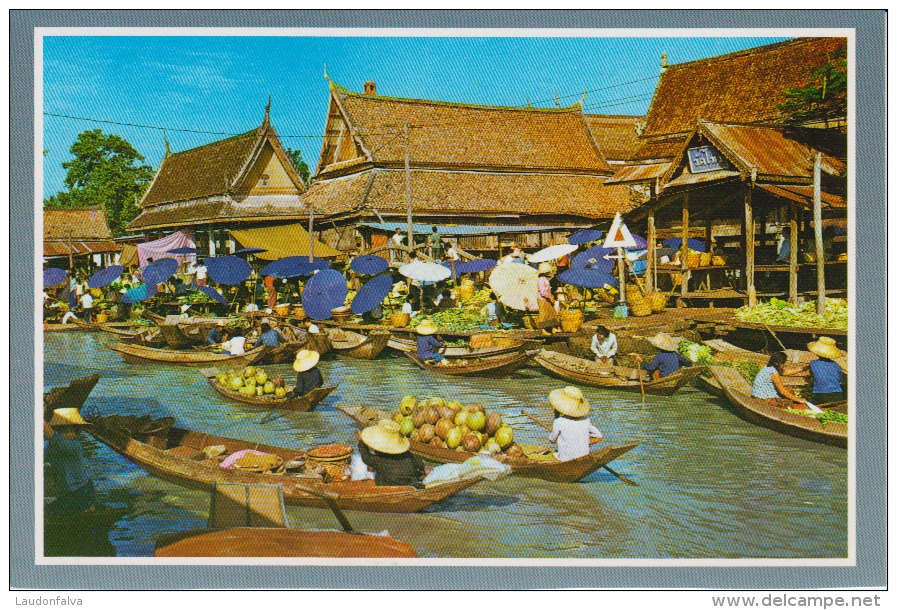 Ethnic Thailand Wat Sai Near Bangkok Floating Market Types Costumes - Unused,perfect Shape - Asia