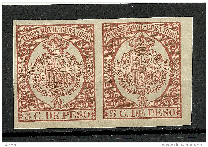 KUBA Cuba 1896 Tax Stamp 5 C Timbre Movil In Pair MNH - Timbres Express