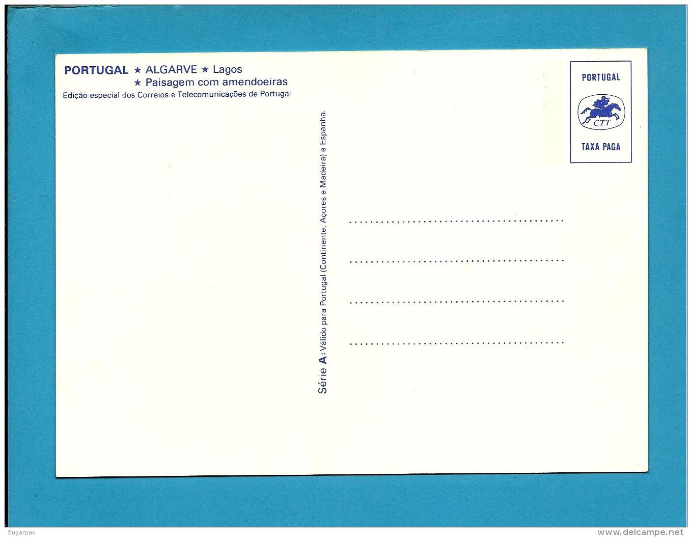 Lagos - Paisagem Com Amendoeiras - Série A - InteiroPostal Stationery Card - Algarve - Válido Portugal E Espanha - Enteros Postales