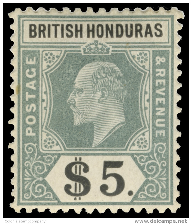 *        62-71 (84a-93) 1904-07 1&cent;-$5 K Edward VII^, Wmkd MCA, Perf 14, Cplt (9), OG, VLH, F-VF Scott Retail... - Honduras