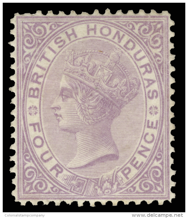 *        10 (14) 1879 4d Mauve Q Victoria^, Wmkd CC, Perf 14, Perfectly Centered, OG, VLH, SUPERB Scott Retail... - Honduras