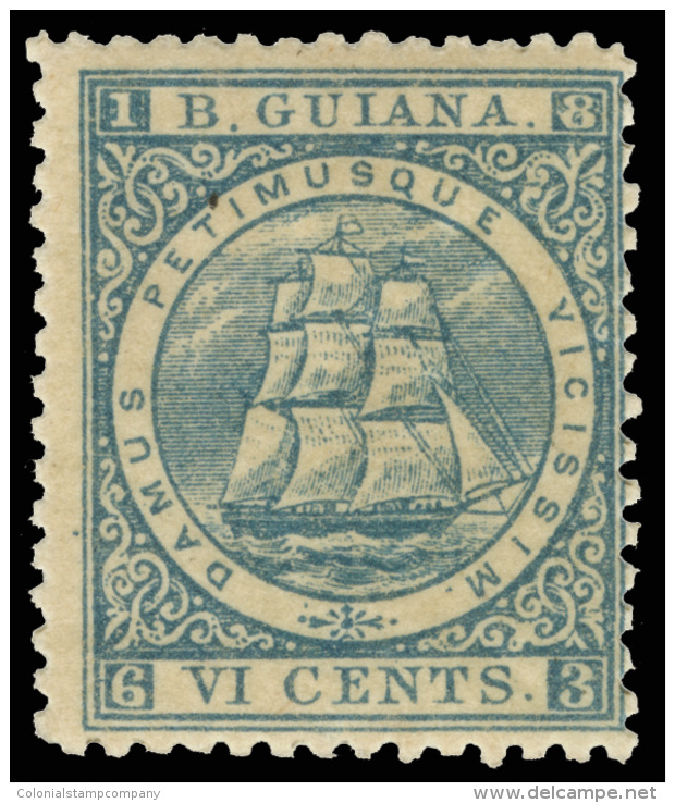 *        64 (69) 1865 6&cent; Blue Seal Of Colony^ On Medium Paper, Perf 12&frac12;-13, OG, VLH, F-VF Scott Retail... - Brits-Guiana (...-1966)