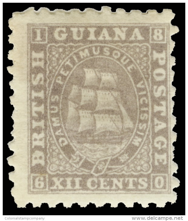 *        54c (98) 1866 12&cent; Grey-lilac Seal Of The Colony^, Unwmkd, Medium Paper, Perf 10, Fresh Color, OG,... - Brits-Guiana (...-1966)