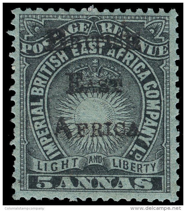 *        45 (40) 1895 5a Black On Grey-blue Sun And Crown^ Handstamped "British East Africa" SG Type 6, OG,LH, F-VF... - Brits Oost-Afrika