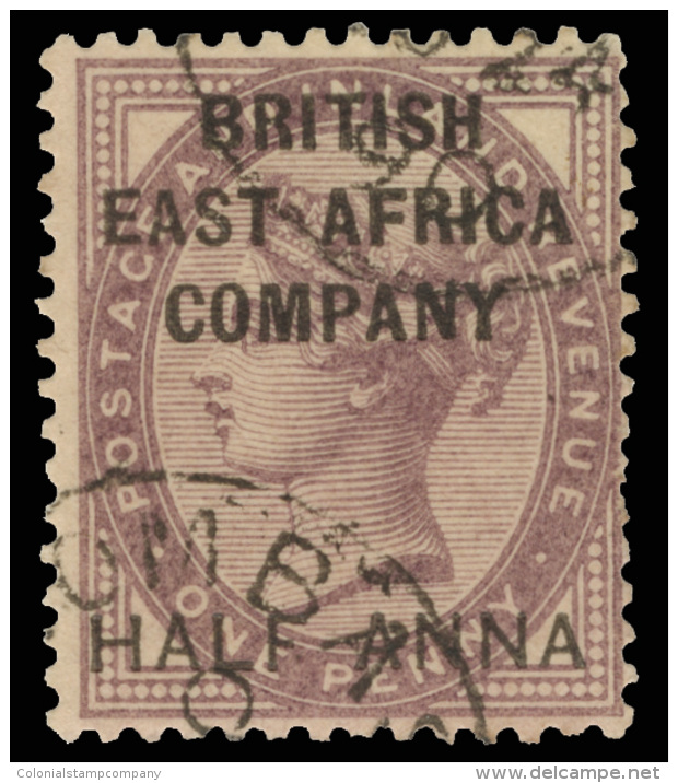 O        1 (1) 1890 &frac12;a On 1d Deep Purple Q Victoria^ Of Great Britain, Surcharged And Overprinted "BRITISH... - Brits Oost-Afrika