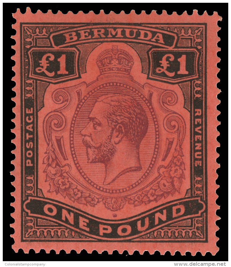 *        40-54 (44-55) 1910-25 &frac14;d-&pound;1 Caravel And K George V^ Keyplates, Wmkd MCA, Perf 14, Cplt (15),... - Bermuda