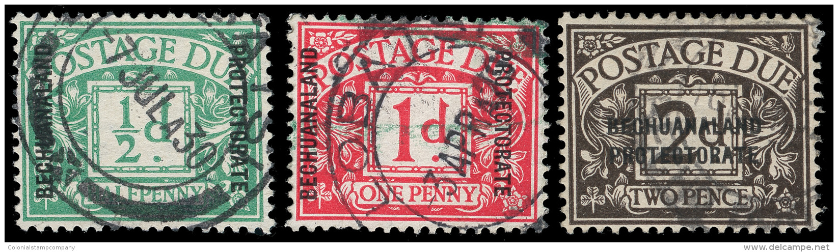 O        J1-3 (D1-3) 1926 &frac12;d-2d Postage Dues Of Great Britain^ Overprinted "Bechuanaland Protectorate",... - Andere & Zonder Classificatie