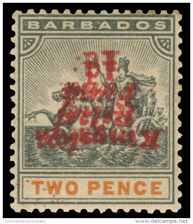 *        B1e (153c) 1907 1d On 2d Slate-black And Orange Seal Of The Colony^ Surcharged "Kingston Relief Fund. 1d."... - Barbados (...-1966)