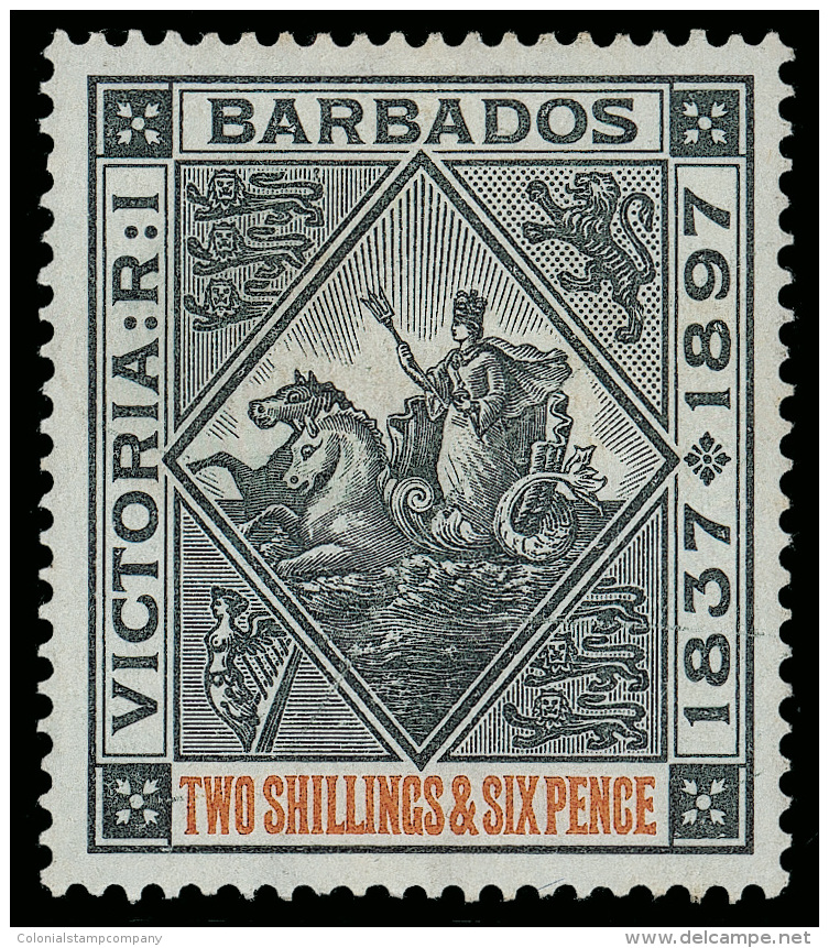 *        81-89 (116-24) 1897 1f-2'6 Q Victoria Jubilee^ Issue, Wmkd CC, Perf 14, Cplt (9), Exceptional, Hand-picked... - Barbados (...-1966)