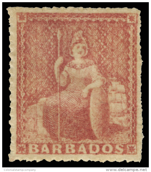 *        17a (26) 1865 4d Brown Red Britannia,^ Unwmkd, Rough Perf 14 To 16, Exceptionally Rich Colr And Centering,... - Barbados (...-1966)