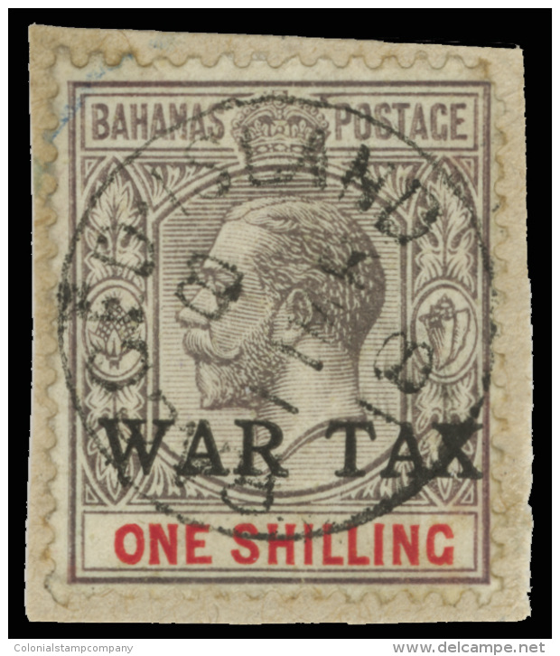 O        MR4 (95) 1918 1' Grey-black And Carmine K George V^ On Chalk-surfaced Paper With "WAR TAX" SG Type 10... - Andere & Zonder Classificatie