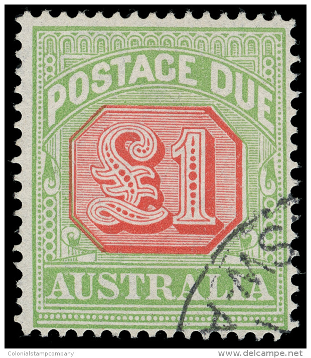O        J49a (D87) 1921 &pound;1 Scarlet And Pale Yellow-green Postage Due^, Wmkd Multiple Large Crown Over... - Andere & Zonder Classificatie