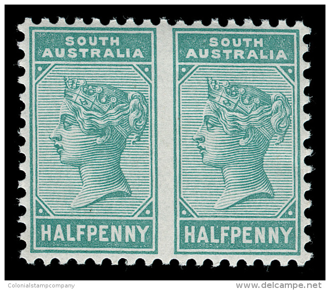 **       96a Var (188b Var) Circa 1893 &frac12;d Pale Green Q Victoria Color Trial^, Unwmkd, Perf 14x14, VARIETY -... - Gebruikt