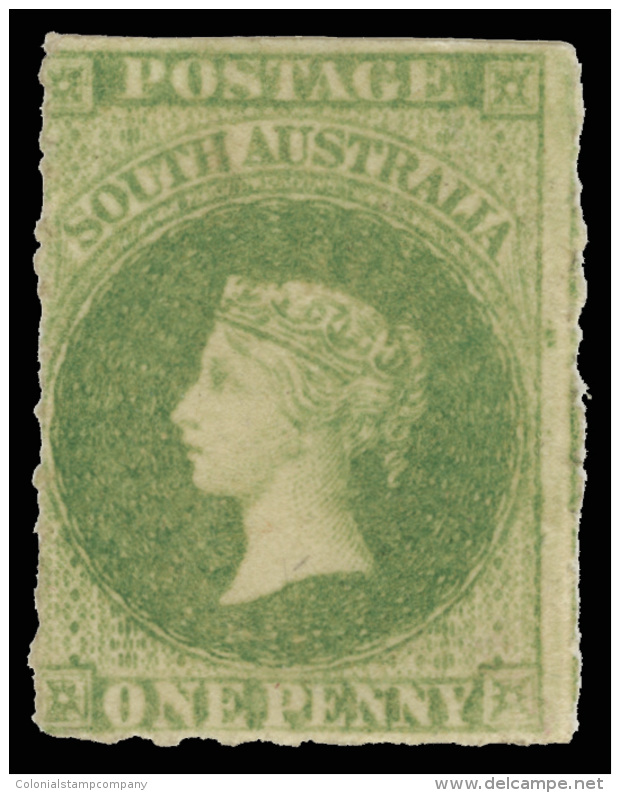 *        10b (14) 1859 1d Light Yellow Green Q Victoria^, Wmkd Large Star, Rouletted, Unused, F-VF Scott Retail... - Gebruikt