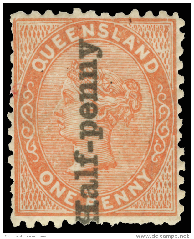 *        65 Var (151a) 1880 &frac12;d On 1d Reddish Brown Q Victoria^, Die II, Surcharged Vertically "Half Penny",... - Gebruikt