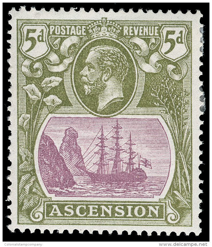 *        16 Var (15da) 1927 5d Purple And Olive-green K George V^ Badge Of St. Helena, Wmkd Script CA, Perf 14,... - Ascension