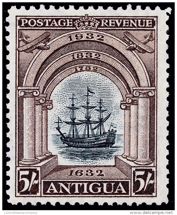 *        67-76 (81-90) 1932 &frac12;d-5' Antigua Tercentenary^, Wmkd MCA, Perf 12&frac12;, Cplt (10), OG, VLH,... - Aitutaki