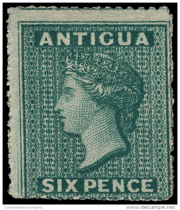 *        1 (1) 1862 6d Blue-green Q Victoria^, Unwmkd, Rough Perf 14 To 16, Ex-Arnhold, OG, HR, F-VF Scott Retail... - Aitutaki