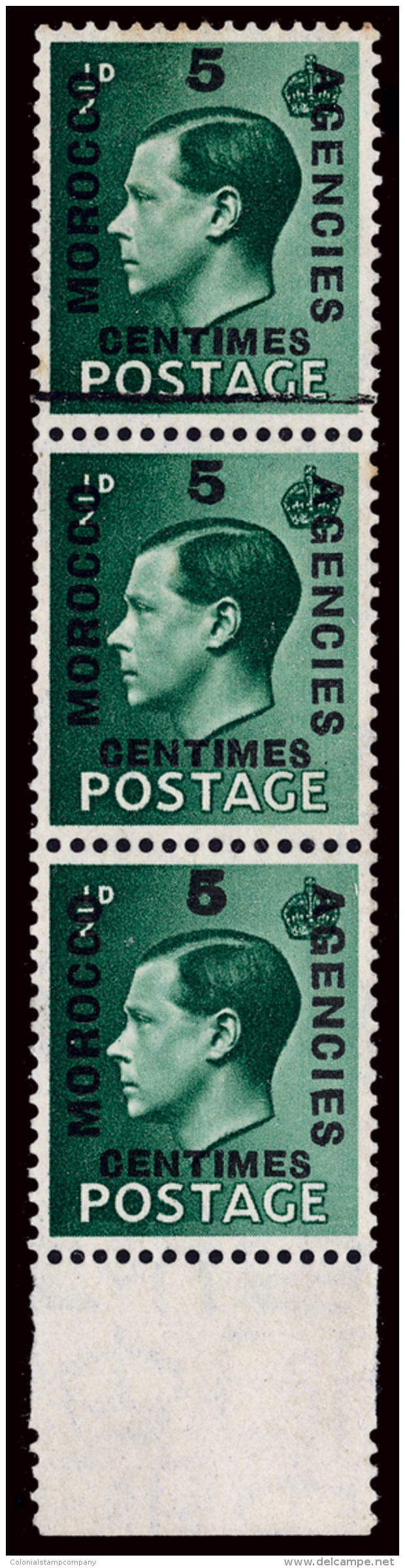 *        437 Var (227a) 1936 &frac12;d Green K Edward VIII Of Great Britain Surcharged In French^ Currency "MOROCCO... - Marokko (kantoren)