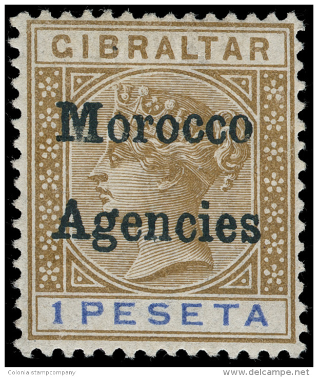 *        11 (7c) 1898 1pe Bistre And Ultramarine Q Victoria^ With Dark Blue "MOROCCO AGENCIES" Overprint, A Most... - Marokko (kantoren)