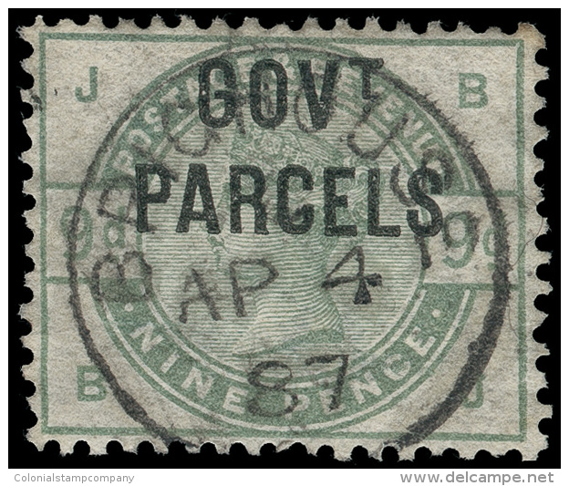 O        O29 (O63) 1883 9d Dull Green Q Victoria^ Official Overprinted GOVT PARCELS, Exceptionally Well Centered,... - Andere & Zonder Classificatie