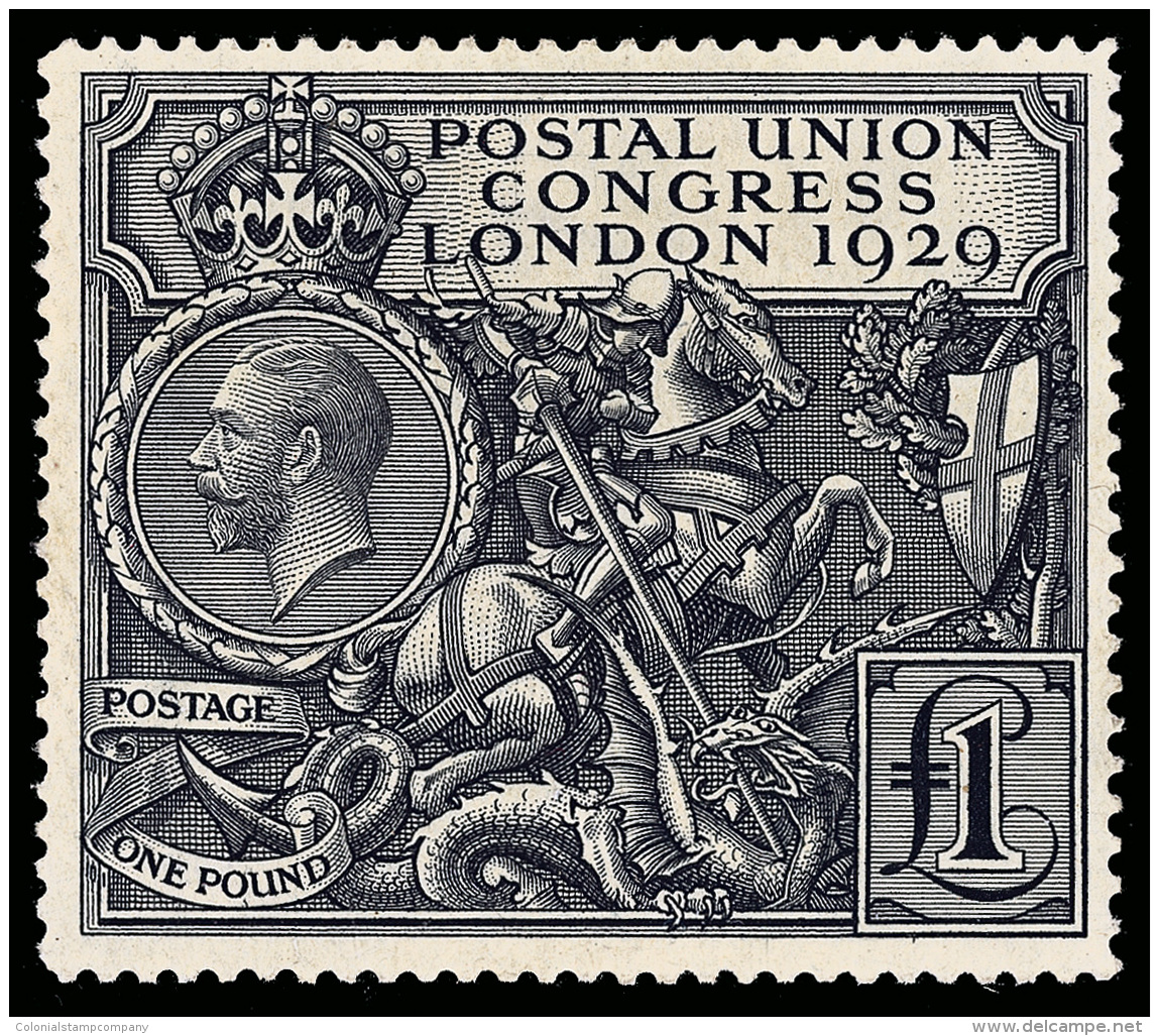 **       209 (438) 1929 &pound;1 Black Postal Union Congress^ (St. George And The Dragon), An Attractive And... - Andere & Zonder Classificatie