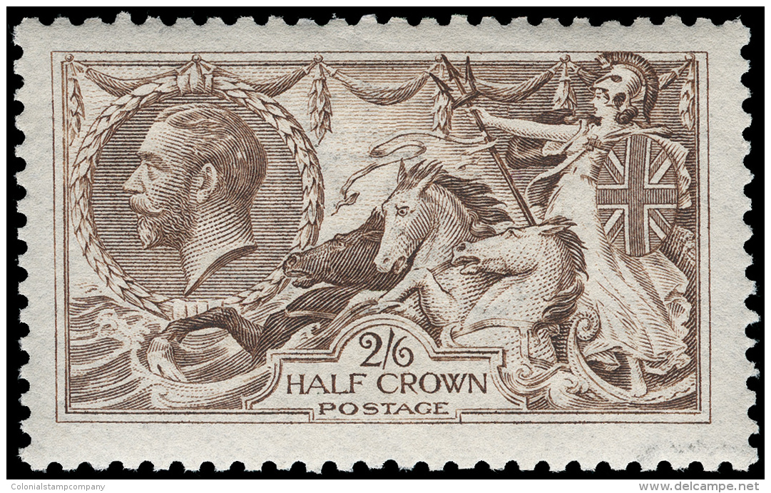 *        173a (407) 1915 2'6d Pale Brown K George V Sea Horses^, De La Rue Printing, Wmkd Single Cypher, Perf... - Andere & Zonder Classificatie