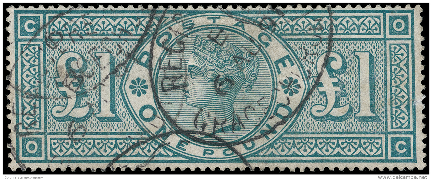 O        124 (212) 1891 &pound;1 Green Q Victoria^, Wmkd Three Crowns, Perf 14, Very Well Centered, Lightly... - Andere & Zonder Classificatie